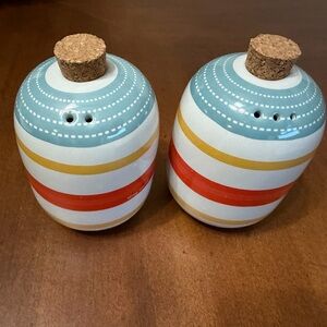 Striped Ceramic Salt and Pepper Shakers